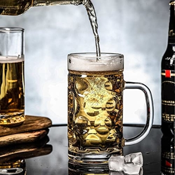 German Glass Beer Mugs Jumbo Mugs 1.2 Liter 40oz