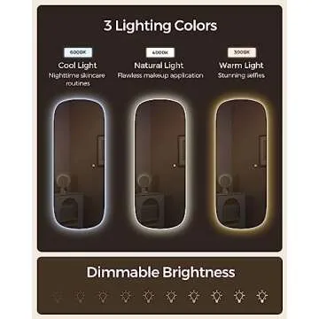 SONGMICS LED Arched Wall Mirror - Stylish & Versatile