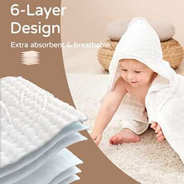 Yoofoss Hooded Baby Towels - Soft & Absorbent for Kids