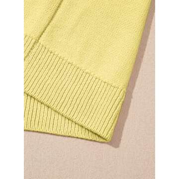 Dokotoo Women's Summer Cardigans Lightweight Casual Short Sleeve Cardigan Sweaters for Women Fashion 2025 Spring Short Button Knit Open Front Sweater Tops Yellow Large