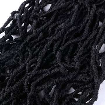 24 Inch Soft Locs Crochet Hair Pre Looped 6 Packs Faux Locs Crochet Braids Goddess Locs Dreadlocs Synthetic Hair For Black Women (1B, 24 Inch (Pack of 6))