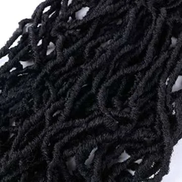24 Inch Soft Locs Crochet Hair Pre Looped 6 Packs Faux Locs Crochet Braids Goddess Locs Dreadlocs Synthetic Hair For Black Women (1B, 24 Inch (Pack of 6))