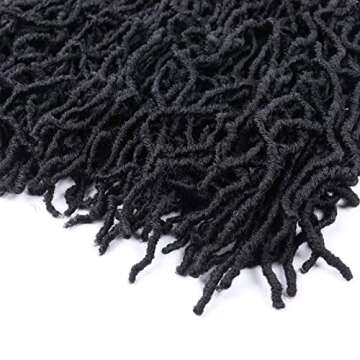 24 Inch Soft Locs Crochet Hair Pre Looped 6 Packs Faux Locs Crochet Braids Goddess Locs Dreadlocs Synthetic Hair For Black Women (1B, 24 Inch (Pack of 6))