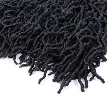 24 Inch Soft Locs Crochet Hair Pre Looped 6 Packs Faux Locs Crochet Braids Goddess Locs Dreadlocs Synthetic Hair For Black Women (1B, 24 Inch (Pack of 6))