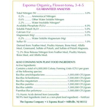 Espoma Organic Flower-Tone 3-4-5 Plant Food for Beautiful Blooms