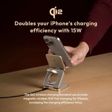 ADAM elements Qi2 Magnetic Wireless Charger/Fast Charger – Mag 3 Pro Qi2 3-in-1 Foldable Travel Fa...