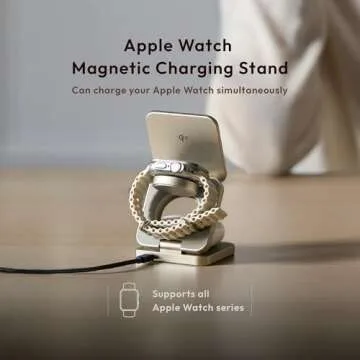 ADAM elements Qi2 Magnetic Wireless Charger/Fast Charger – Mag 3 Pro Qi2 3-in-1 Foldable Travel Fast Charging Station 15W for iPhone 12/13/14/15/16 Series, Apple Watch & AirPods Series (Gray)