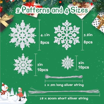 Snowflake Ornaments - 36pcs Christmas Tree Decor