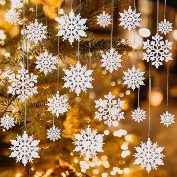 Snowflake Ornaments - 36pcs Christmas Tree Decor