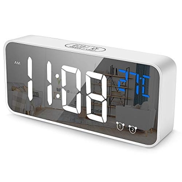 yotutun Digital Alarm Clock - USB, Dual Alarms & Voice Control