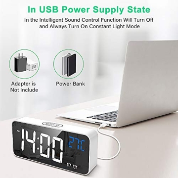 yotutun Digital Alarm Clock - USB, Dual Alarms & Voice Control