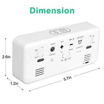 yotutun Digital Alarm Clock - USB, Dual Alarms & Voice Control