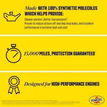 Pennzoil Platinum Full Synthetic 5W-30 Motor Oil for High Mileage