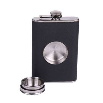 Stylish 8 oz Stainless Steel Shot Flask with Shot Glass