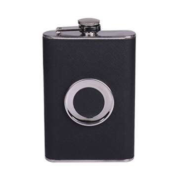 Stylish 8 oz Stainless Steel Shot Flask with Shot Glass