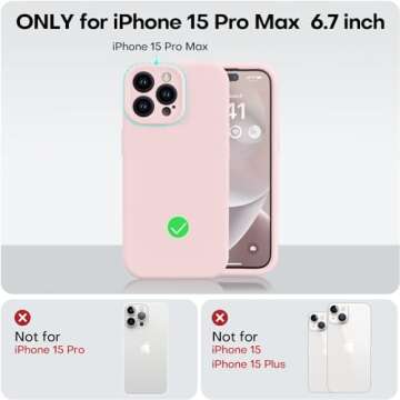 Vooii Compatible with iPhone 15 Pro Max Case, Upgraded Premium Silicone, [Camera Protection] [Soft Anti-Scratch Microfiber Lining] Shockproof Phone Case for iPhone 15 Pro Max 6.7 inch - Chalk Pink
