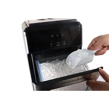 Frigidaire EFIC237 Countertop Crunchy Chewable Nugget Ice Maker, 44lbs per day, Auto Self Cleaning, Black Stainless