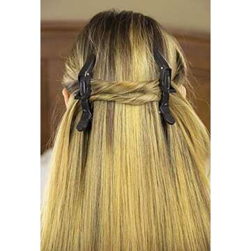 12Pcs Hair Clips for Styling Sectioning - Wide Teeth Double Hinged Design Professional Salon Quality Alligator Hair Clips (black)