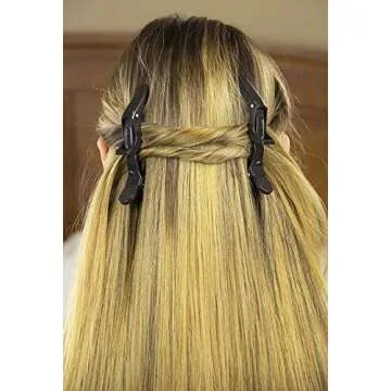 12Pcs Hair Clips for Styling Sectioning - Wide Teeth Double Hinged Design Professional Salon Quality Alligator Hair Clips (black)