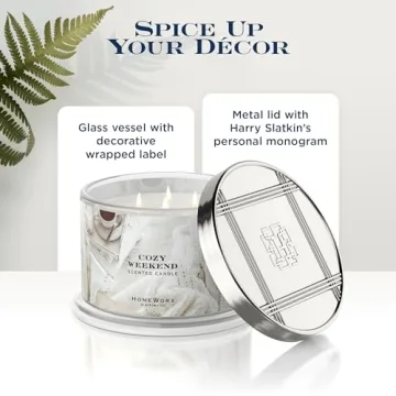 Premium HomeWorx 18oz Candle - Cozy Weekend Scent - 4 Wicks