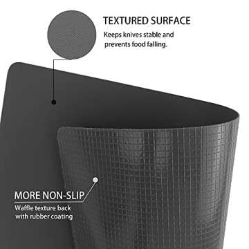 ZVP Flexible Plastic Cutting Boards for Kitchen Set of 3, Color Coded Cutting Mats, Non-Slip Cutting...