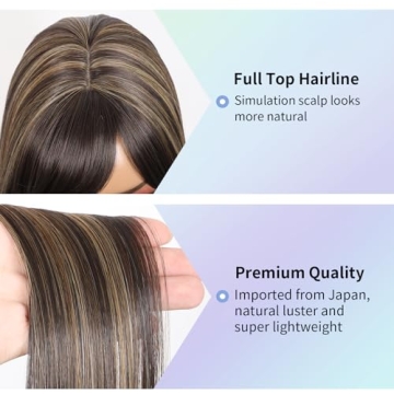 Kalyss Long Brown Highlights Wig for Women - Super Realistic