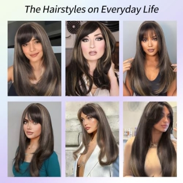 Kalyss Long Brown Highlights Wig for Women - Super Realistic