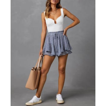 Aoudery Flowy Shorts - Stylish Double Layer Chiffon Skorts for Women