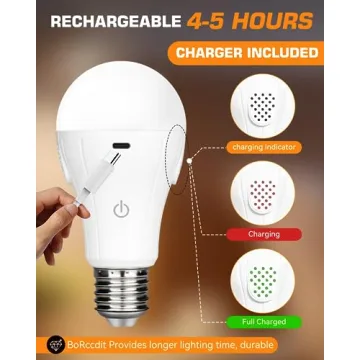 CordlessGlow Rechargeable Light Bulbs with Remote Control and Timer