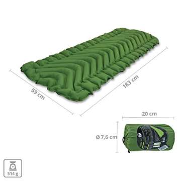 Klymit Static V Inflatable Sleeping Pad for Camping, Lightweight Hiking and Backpacking Air Bed