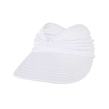 Sun Hats for Women Wide Brim Summer Hat with UV Protection Beach Sport Golf Sun Visor Cap with Ponyt...