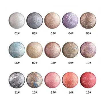 Mallofusa Baked Eye Shadow Palette in Shimmer 15 Colors