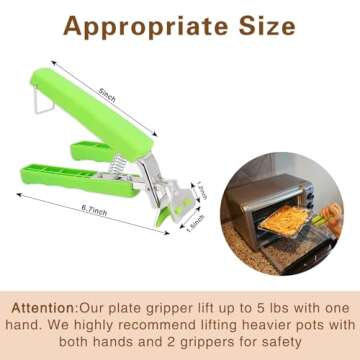 Bonison 2 Pack Hot Plate Gripper Clips Holder Tongs – Safe and Versatile Cooking Tool