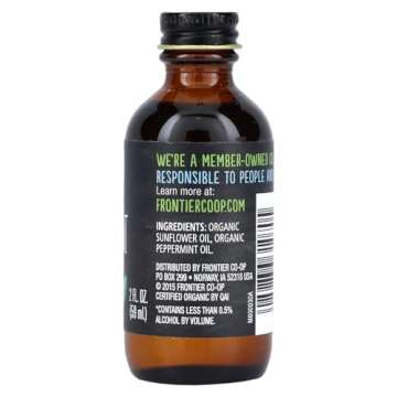 Frontier Peppermint Flavor Certified Organic, 2 Ounce Bottle