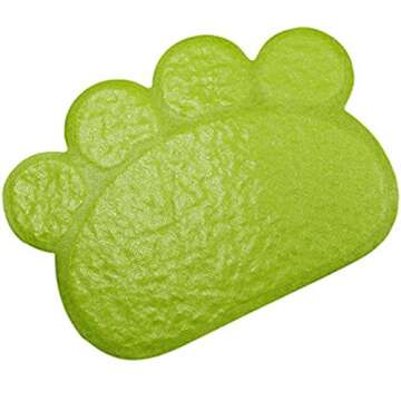 JOYJULY PVC Pet Dog Cat Puppy Kitten Dish Bowl Food Water Feeding Placemat, Non-Slip Cat Litter Mat Paw Shape, Grey Small