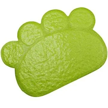JOYJULY PVC Pet Dog Cat Puppy Kitten Dish Bowl Food Water Feeding Placemat, Non-Slip Cat Litter Mat Paw Shape, Grey Small