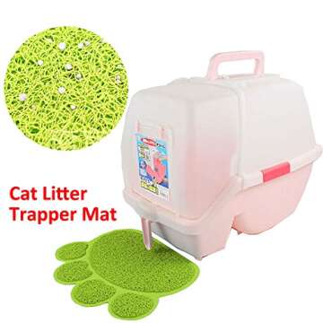 JOYJULY PVC Pet Dog Cat Puppy Kitten Dish Bowl Food Water Feeding Placemat, Non-Slip Cat Litter Mat Paw Shape, Grey Small