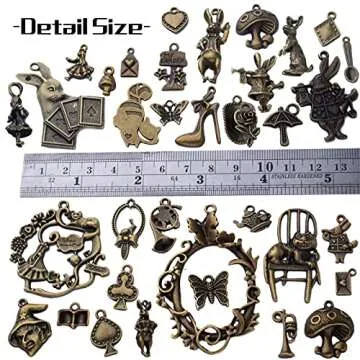 40pcs Antique Bronze Alice Charms for DIY Jewelry