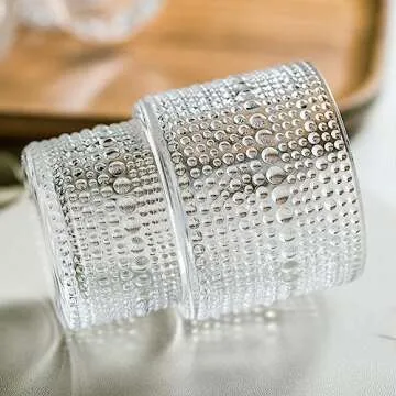 SoulTimes Vintage Glass Cups Set of 4 Elegant Drinkware