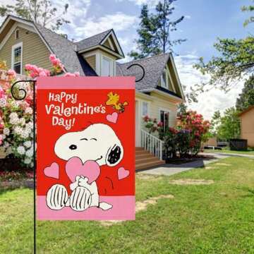 Valentines Day Garden Flag 12x18 Inch Double Sided Outside, Love Hearts Garden Flags Valentines Day ...