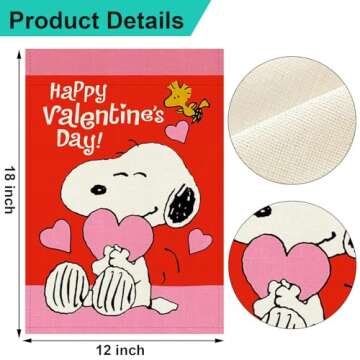 Valentines Day Garden Flag 12x18 Inch Double Sided Outside, Love Hearts Garden Flags Valentines Day Decorations, Valentine Flag Anniversary Yard Outdoor Flag Valentines Garden Flag