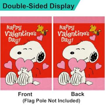 Valentines Day Garden Flag 12x18 Inch Double Sided Outside, Love Hearts Garden Flags Valentines Day Decorations, Valentine Flag Anniversary Yard Outdoor Flag Valentines Garden Flag