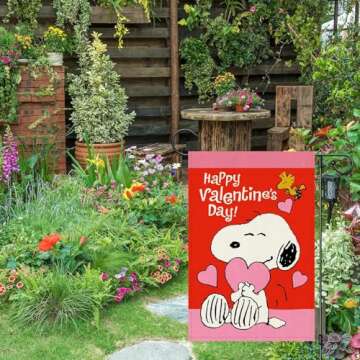 Valentines Day Garden Flag 12x18 Inch Double Sided Outside, Love Hearts Garden Flags Valentines Day Decorations, Valentine Flag Anniversary Yard Outdoor Flag Valentines Garden Flag