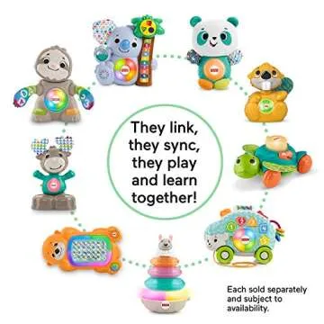 Fisher-Price Baby Learning Toy Linkimals Boppin’ Beaver with Music & Lights for Infants Ages 9+ Months, Compatible Only with Linkimals Items