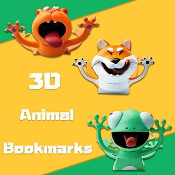 3D Bookmarks - Animal Bookmarks Book Friend Bookmark, Fun Bookmarks for Kids, Book Lovers