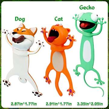 3D Bookmarks - Animal Bookmarks Book Friend Bookmark, Fun Bookmarks for Kids, Book Lovers