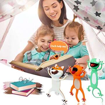 3D Bookmarks - Animal Bookmarks Book Friend Bookmark, Fun Bookmarks for Kids, Book Lovers