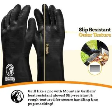 Mountain Grillers Extreme Heat BBQ Gloves for Safe Grilling