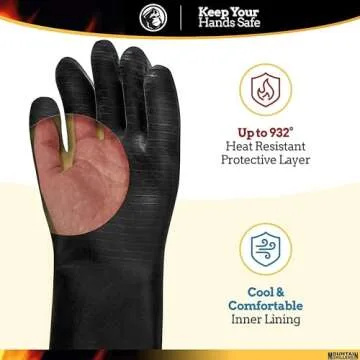 Mountain Grillers Extreme Heat BBQ Gloves for Safe Grilling