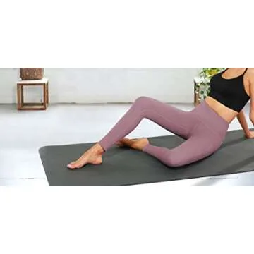 Fengbay High Waist Yoga Pants, Pocket Yoga Pants Tummy Control Workout Running 4 Way Stretch Yoga Leggings Lilac